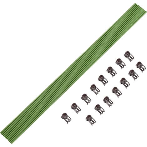 Set Mit 10 Pflanzenstützdrähten – Grün – Faltbarer Kunststoffkäfig – Garten