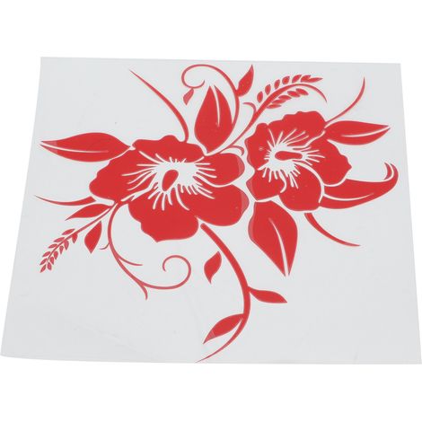 Blumen-autoaufkleber, Universeller Blumen-vinyl-autoaufkleber, Dekorative Aufkleber Für Karosserie, Motorrad, Lkw, Suv, Wand, Laptop, Fenster (rot).