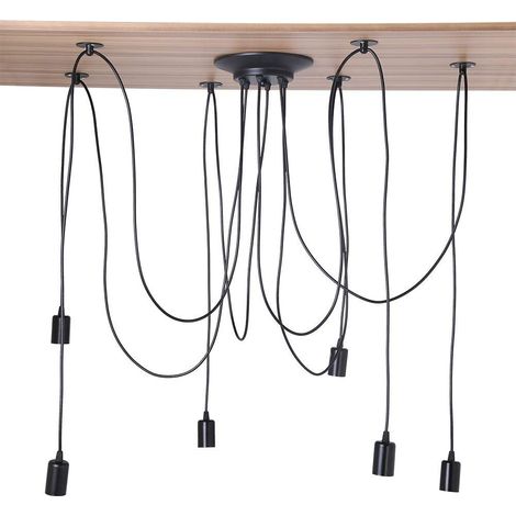 6-armige Spinnen-deckenleuchte – E27-fassung – 2 M Kabel – Industrielle Pendelleuchte Zum Selbstbauen – Ac 85–265 V