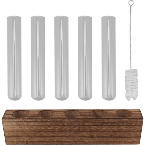 Vermehrungsstation Aus Glas – 5 Röhrchen – Holzständer – Tischterrarium – Mini-reagenzglas