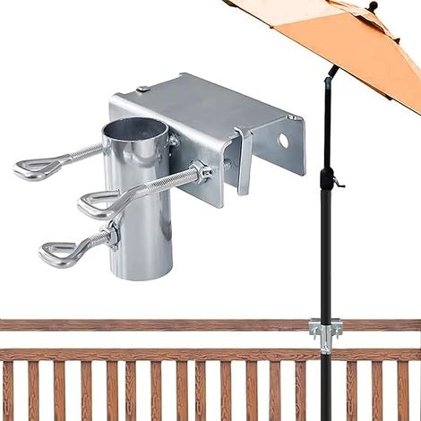 Verstellbarer Sonnenschirmhalter Aus Metall – Tischklemme – Schirmclip – Balkon / Terrasse / Geländer