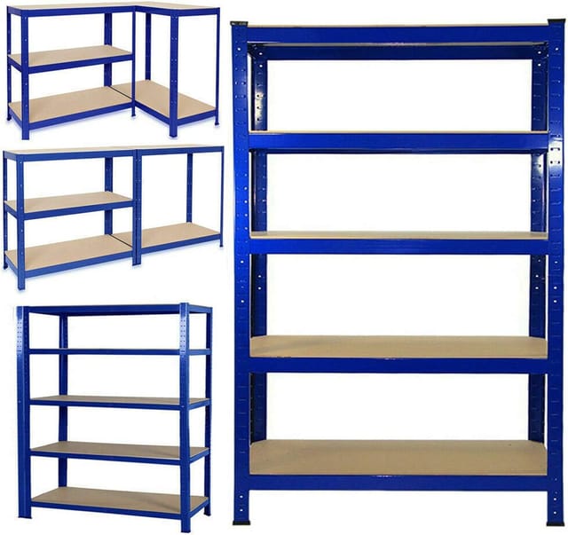 Lagerregal Kellerregal Blau Werkstattregal Schwerlastregal Einstellbar Regal Bis 875 Kg, 200x100x50cm Metall-regal Regalsystem Für Garage, Werkstatt, Speisekammer