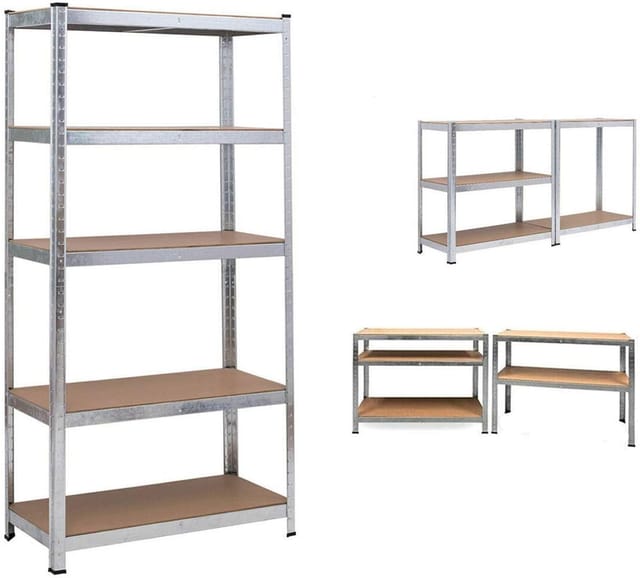 170x75x30cm Lagerregal Kellerregal Werkstattregal Schwerlastregal Einstellbar Regal Bis 875 Kg, Metall-regal Regalsystem Für Garage, Werkstatt, Speisekammer - Verzinkt