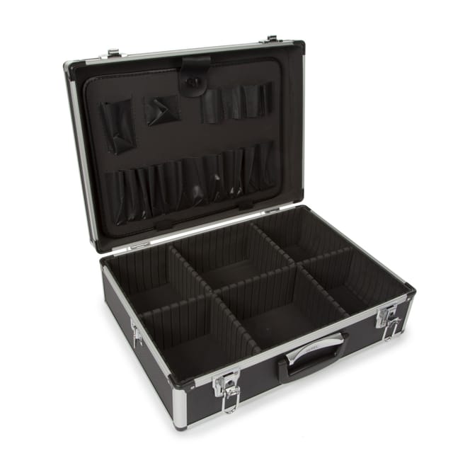 Aluminium-Werkzeugkoffer - 455 x 330 x 152 mm - 22,8 l - Schwarz