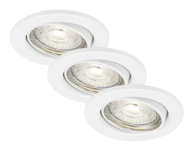 Brilo - Di-Ka led Einbauleuchte Swing 3er Set weiß ø 8,5 cm GU10 dimmbar Einbauleuchte