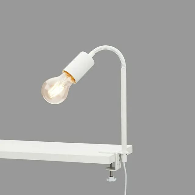 Briloner - Klemmleuchte Nachttischlampe Retro 1xE27 10W Schraubklemme Flexarm weiß