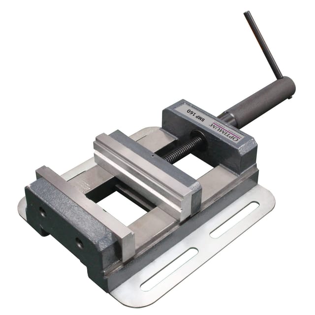 Optimum Maschinenschraubstock BMP 160 Spannweite 145 mm Langlächer Trapezgewinde