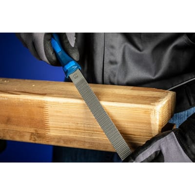 Pferd - 11232206 Feilraspel Flachstumpf Kreuzhieb 1/Raspelhieb 1 inkl. Ergonomie-Feilenheft Länge 200