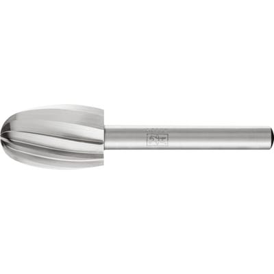 Hss Frässtift alu Tropfenform o ø 16x25 mm Schaft-Ø 6 mm Alu/NE - Pferd