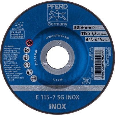 Schruppscheibe gekröpft für V2A A30NSG 115x7,2mm pferd