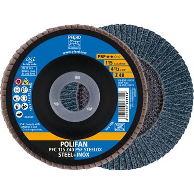 Fächerschleifscheibe z 40PSF gerade 115mm K40 Pferd