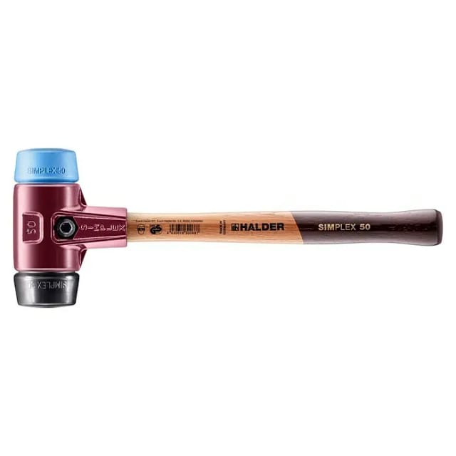 SIMPLEX-Schonhammer, TPE-soft / Gummikomposition mit Tempergussgehäuse und hochwertigem Holzstiel D=50 mm 3012.050
