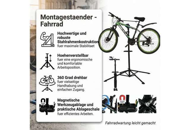 Mucola - 360° Reparaturständer Fahrradmontageständer Montageständer Fahrradständer 30kg