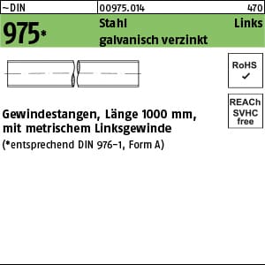 Gewindestange DIN 975 links M 10 -LH x 1000mm Stahl galvanisch verzinkt