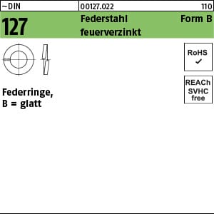 Federring DIN 127 B 20 Federstahl feuerverzinkt