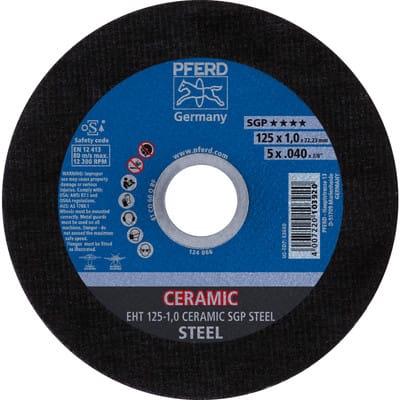 Pferd - tools 61312510 Trennscheibe Ceramic sgp Steel D125x1mm gerade Stahl Bohrun