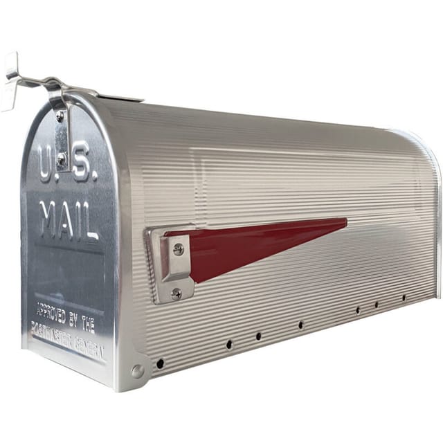 ARREGUI Americano E2101 Amerikanischer Briefkasten aus Aluminium, der "US Mailbox" Klassiker mit Roter Flagge, US Briefkasten für den Außenbereich,