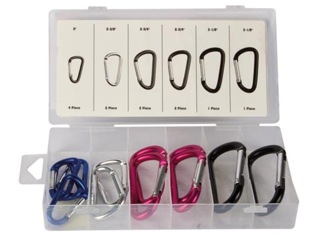 Karabiner-Set, Aluminium,12-tlg