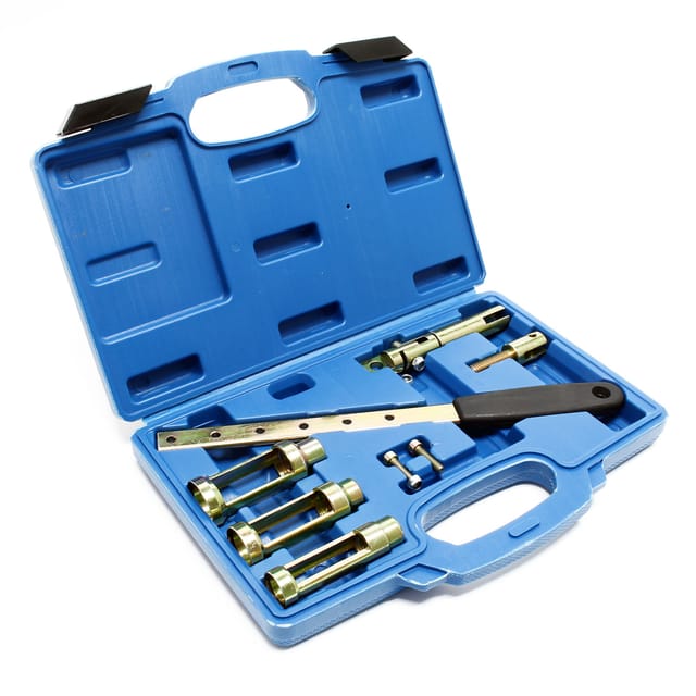 Universal Ventilfederspanner Set 8-teilig, Ventilfederpresse für 8V, 12V, 16V Motoren, Ventilfeder Montage, Ventilschaftdichtung wechseln - Wiltec
