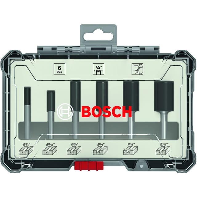 Nutfräser-Set 1/4'-Schaft 6-teilig - Bosch
