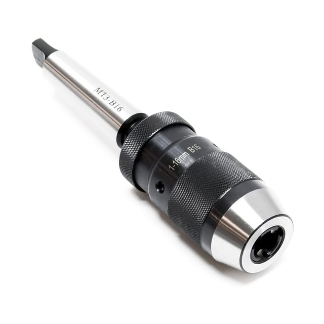 Schnellspannbohrfutter MK3-B16 mit 16mm Spannbereich und integriertem Morsekegel Bohrfutter für Bohrmaschine Fräsmaschine Drehmaschine - Wiltec