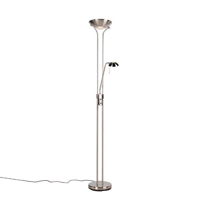 Stehleuchte aus Stahl mit Leseleuchte inkl. led und Dimmer - Diva 2