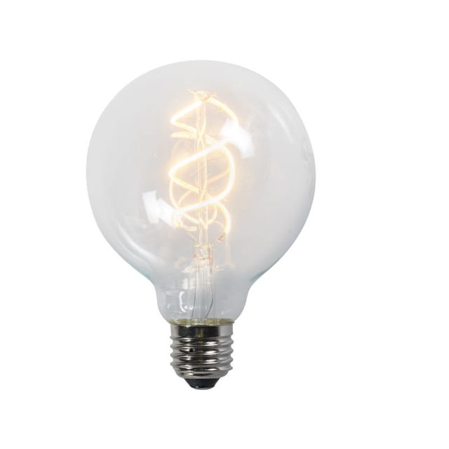 Twisted Filament LED-Lampe G95 5W 2200K klar