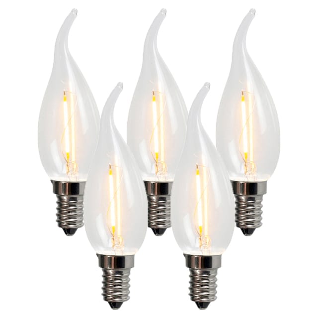 Luedd - Set mit 5 E14 LED-Filament-Kerzenlampen BXS35 1W 100LM 2200K