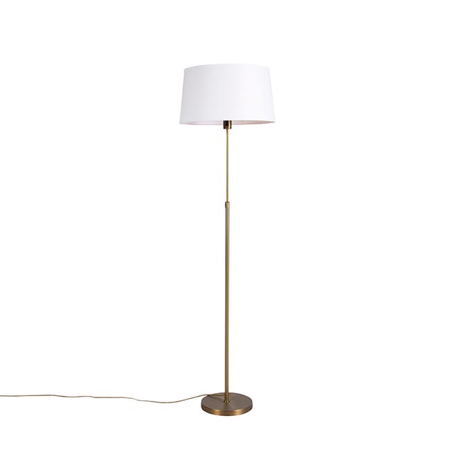 Bronze Stehleuchte mit Leinenschirm weiß 45 cm verstellbar - Parte