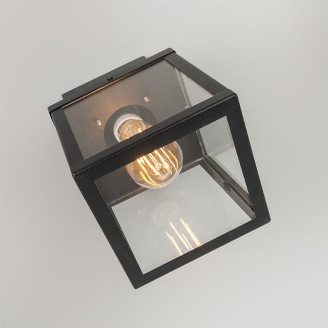 Qazqa - Industrielle Outdoor-Deckenleuchte schwarz 1-flammig - Rotterdam