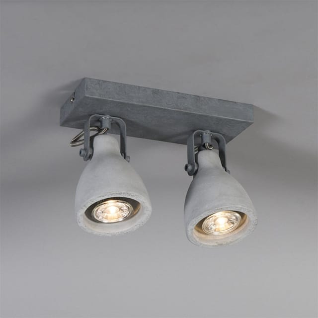 Industriestrahler grau Beton 2-flammig - Creto