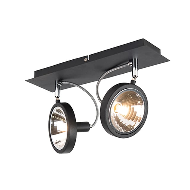 Design Spot schwarz 2-flammig verstellbar - Nox