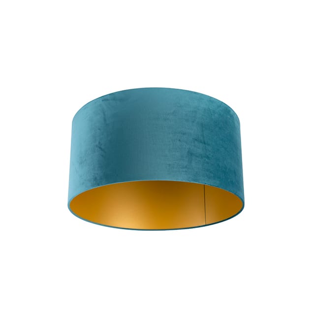 Samt Lampenschirm blau 50/50/25 mit goldener Innenseite