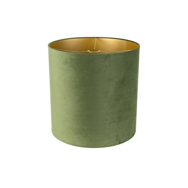 Velour-Lampenschirm grün 40/40/40 mit goldener Innenseite