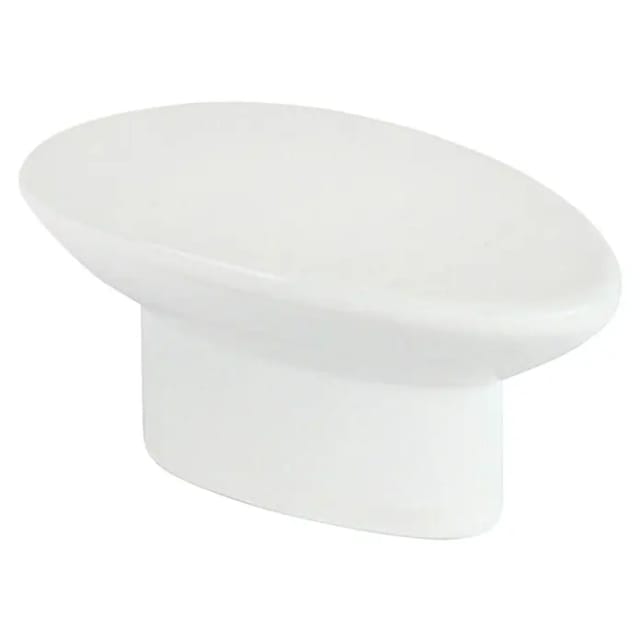 Ovaler weißer Zamak-Möbelknopf H.24 x B.41 x T.19 mm REI