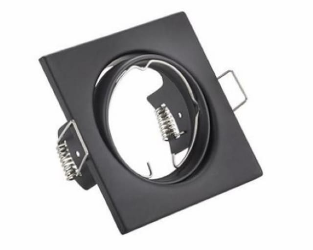 Trio Lighting - Eckiger Deckeneinbaustrahler jura schwenkbar in Schwarz matt GU10