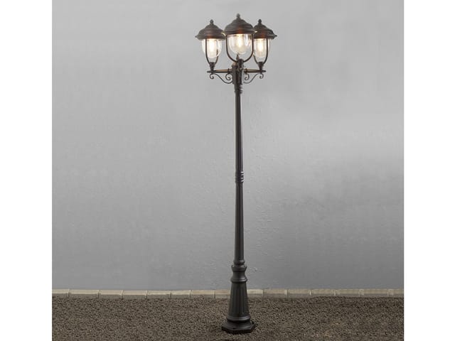 Straßenlaterne parma Kandelaber im Landhausstil, schwarz, Höhe 218cm
