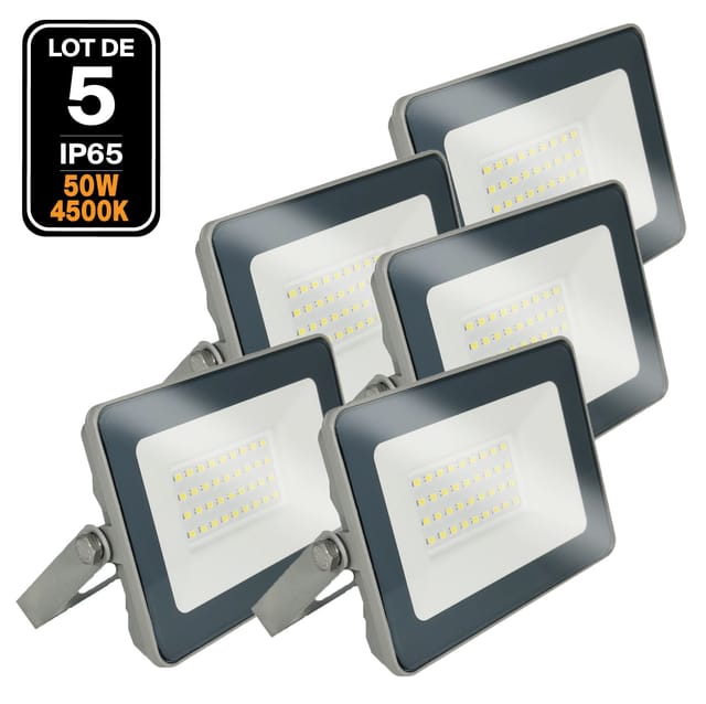 Europalamp - 5 LED-Fluter 50W Proline Kaltweiß 6500K Hohe Helligkeit.