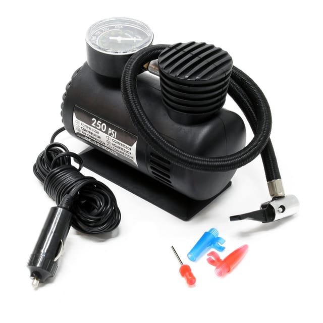 Wiltec Mini Kompressor 12V / 17 bar (250 PSI), tragbarer Luftkompressor, elektrische Luftpumpe