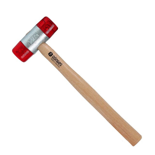 Kunststoffhammer mit lackiertem Eschenstiel, 40 mm, Rot - Dönges