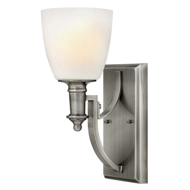 Truman - 1 Licht Wandleuchte Antik Nickel Glasschirm, E27 - Elstead