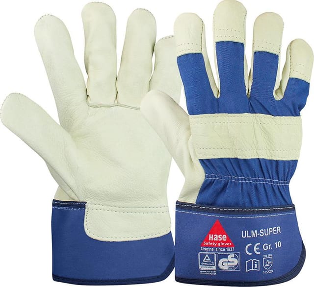 Hase Safety Gloves - Hase Arbeitshandschuhe Ulm-Super Größe 10, Schweinsnarbenleder 12 Stk