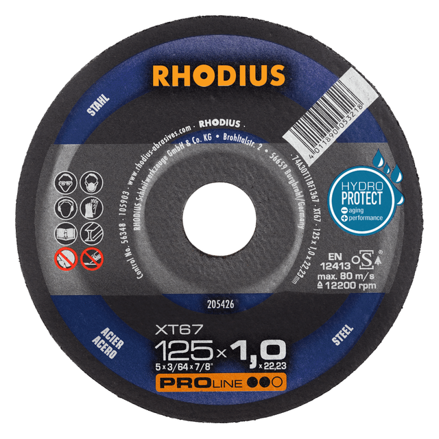 XT67, 50 Stück, 125 x 1,5 mm, Trennscheibe - Rhodius