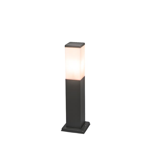 Moderne Außen-Pollerleuchte Dunkelgrau mit Opal 45 cm IP44 - Malios