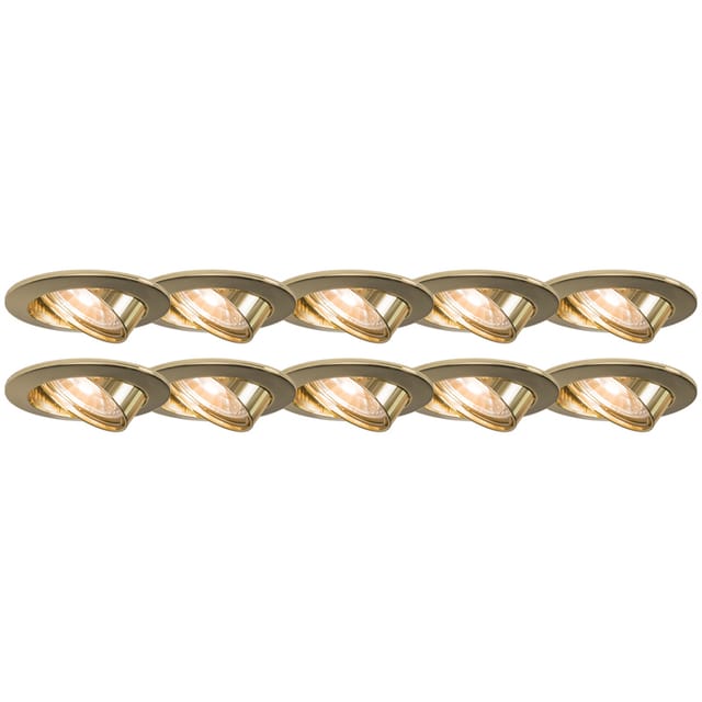 Qazqa - 10er Set Einbaustrahler kippbar gold - Edu