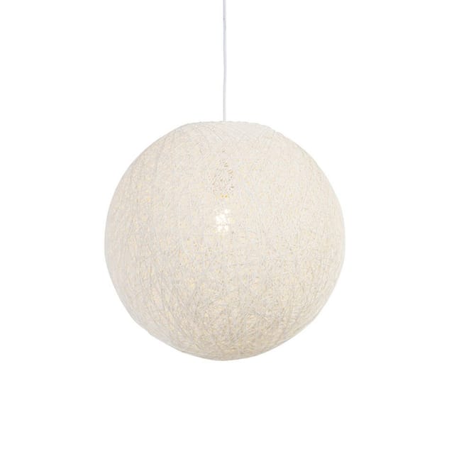 Pendelleuchte im Landhausstil weiße Kugel 45cm - Corda