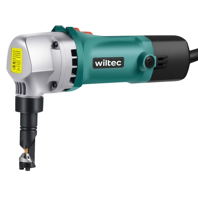 Blechknabber 500 w mit Schnitttiefe bis 2,5 mm, Blechnibbler mit um 360° drehbarem Knabberkopf, Nibbler Blechschere - Wiltec