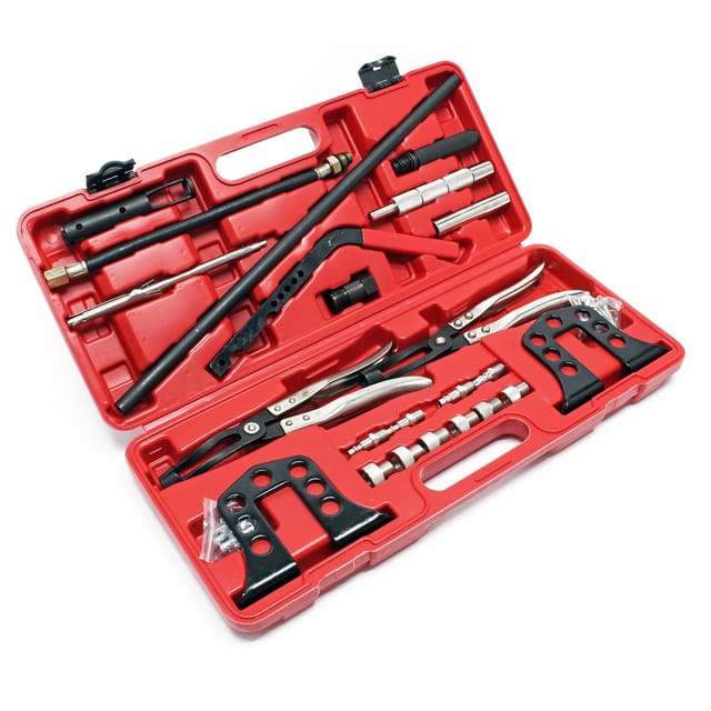 25 teiliges Druckluft Ventilfederspanner Ventilfeder Set, Federspanner für Ventilschaftdichtung, Montage und Demontage - Wiltec