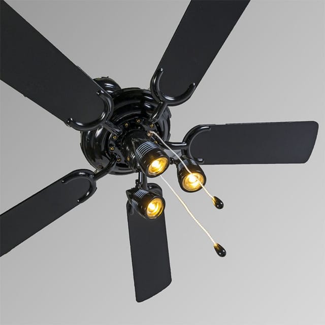 Deckenventilator schwarz 110cm 3-flammig mit Zugkordel - Mistral