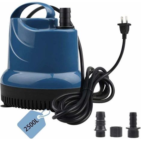 Ymyny Mini-wasserpumpe, Tauchpumpe, 2500 L/h, 40 W, 230 V, Kellerpumpe, 2,3 M Förderhöhe, 2,5 M Kabel, Für Garten, Aquarium, Teich Und Springbrunnen